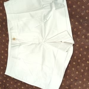 White cuffed shorts